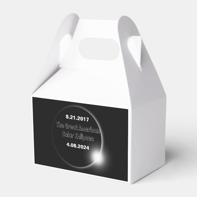 Caixinha De Lembrancinhas Eclipse Solar de 2024 e 2017 com Datas Duplas (Frente)