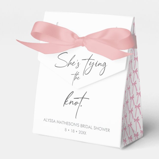 Caixinha De Lembrancinhas Ela é casando de arco de Fita Chic (Frente)