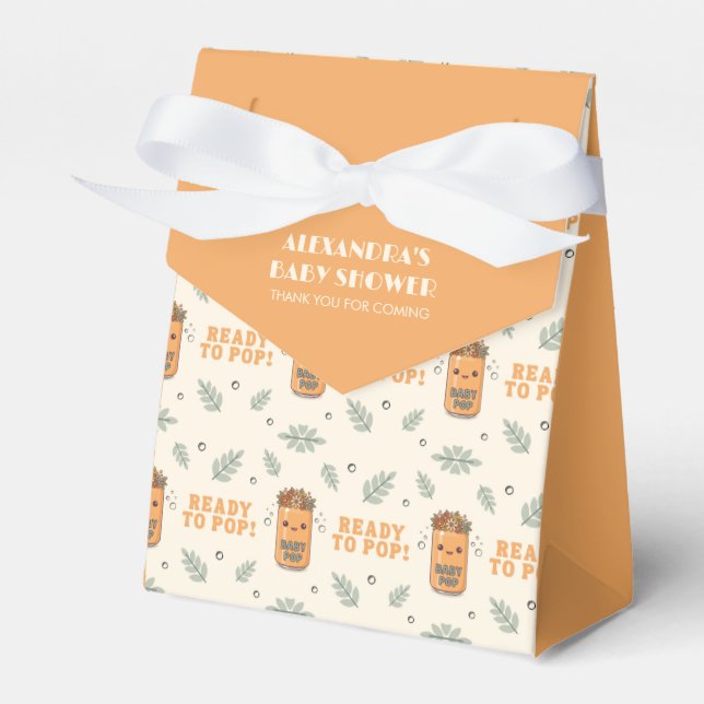 Caixinha De Lembrancinhas Ela Está Pronta Para Estourar Laranja Boho Kawaii  (Frente)