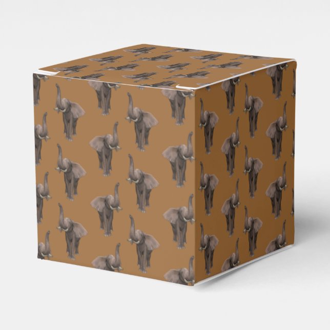 Caixinha De Lembrancinhas Elefante de trompete feliz (Frente)