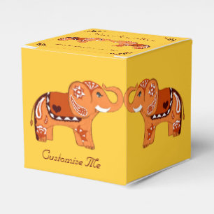 Caixinha De Lembrancinhas Elefante do Henna (alaranjado/vermelho)