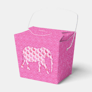 Caixinha De Lembrancinhas Elefante Paisley - Rosa-gelo e fuchsia