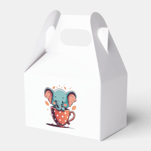 Caixinha De Lembrancinhas Elegância de Elefante (Frente)