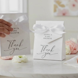 Caixinha De Lembrancinhas Elegant Black White Thank You