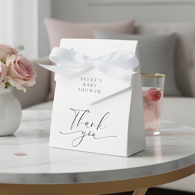 Caixinha De Lembrancinhas Elegant Black White Thank You (Criador carregado)
