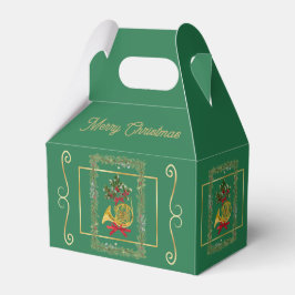 Caixinha De Lembrancinhas Elegant French Horn Christmas Green Favor Boxes