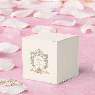 Caixinha De Lembrancinhas Elegant Sage Green and Gold Art Nouveau