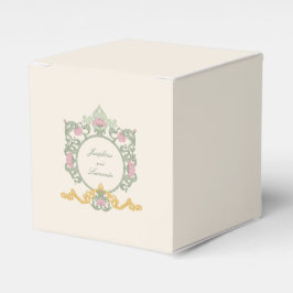 Caixinha De Lembrancinhas Elegant Sage Green and Gold Art Nouveau