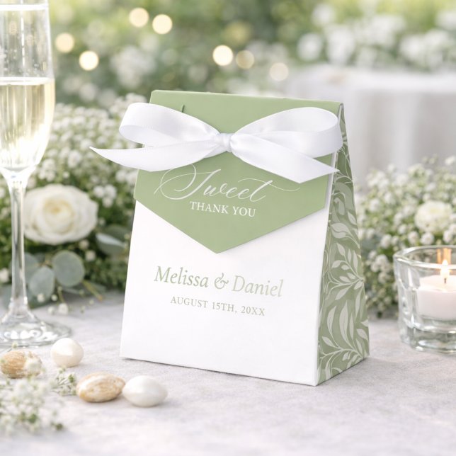 Caixinha De Lembrancinhas Elegant Sage Green Botanical Wedding  Favor Boxes (Criador carregado)