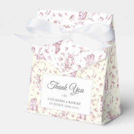Caixinha De Lembrancinhas Elegant Vintage Chic Pink Angels Toile Wedding