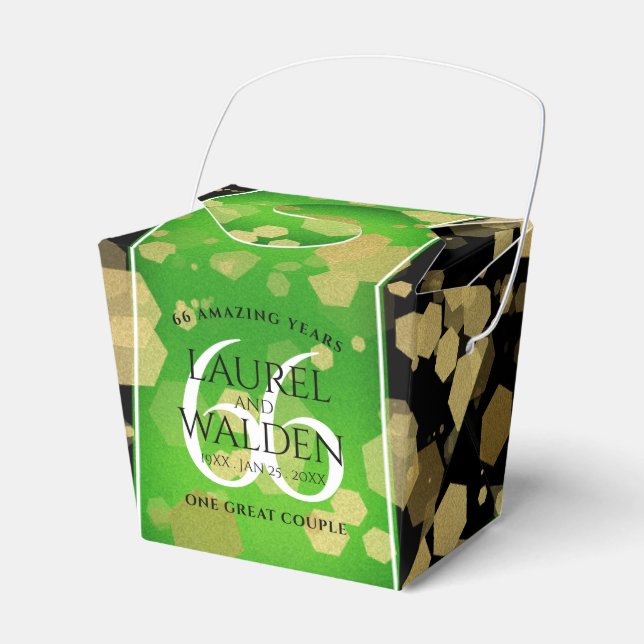 Caixinha De Lembrancinhas Elegante 66º aniversário de casamento de Titanite (Frente)