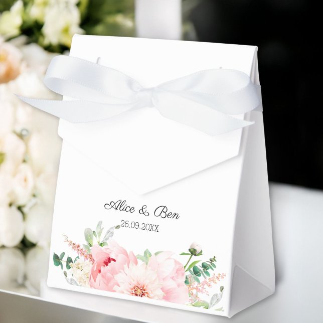 Caixinha De Lembrancinhas Elegante aquarela Primavera botânica (Personalized Elegant watercolor Botanical Spring Favor Boxes
)