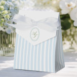 Caixinha De Lembrancinhas Elegante Azul e Listras Sage<br><div class="desc">Caixas de Favor de Casamento Elegante Azul e Listras Sage</div>
