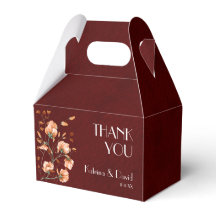 Elegante Borgonha Queimada Laranja Floral Obrigado