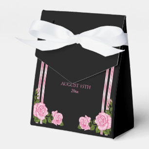 Caixinha De Lembrancinhas Elegante buquê de rosas no canto Chic Casamento