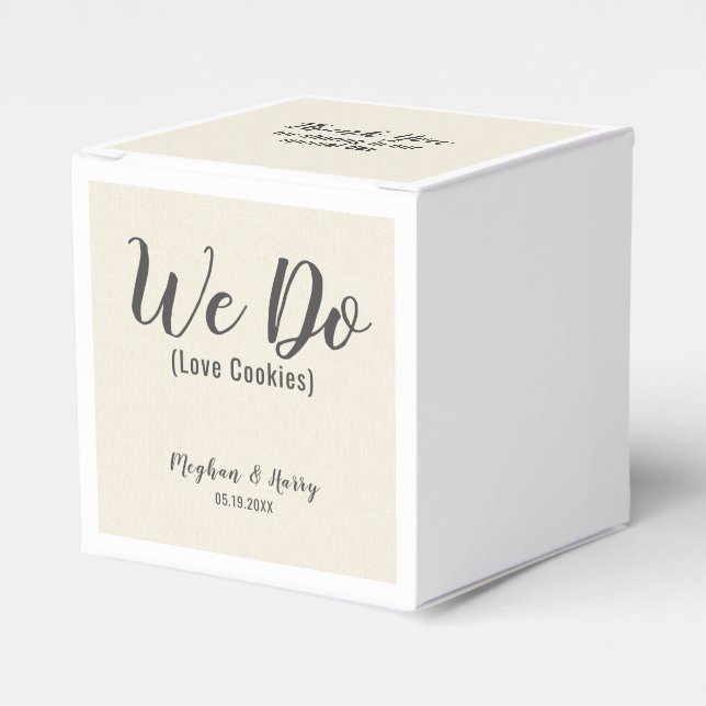 Caixinha De Lembrancinhas Elegante Burlap Nós Amamos Cookies Personalizado (Frente)