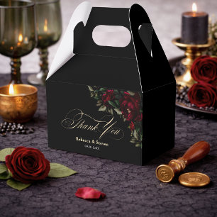 Caixinha De Lembrancinhas Elegante casamento gótico floral escuro sombrio ve