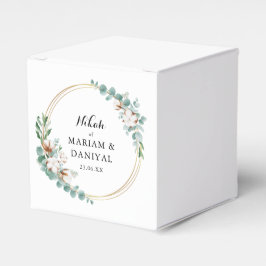 Caixinha De Lembrancinhas Elegante Casamento Islâmico Nikah Floral Verde e D