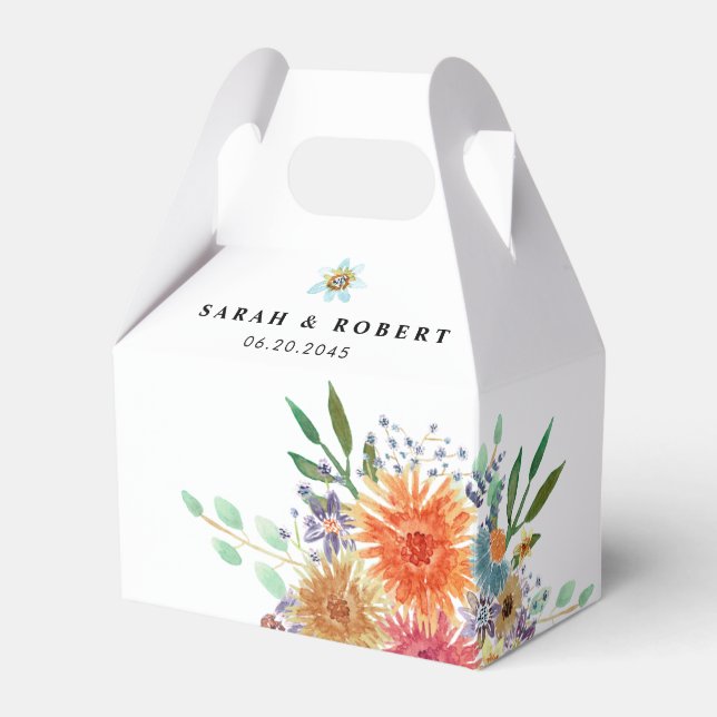 Caixinha De Lembrancinhas Elegante Chá de panela de Aquarela Verde (Frente)