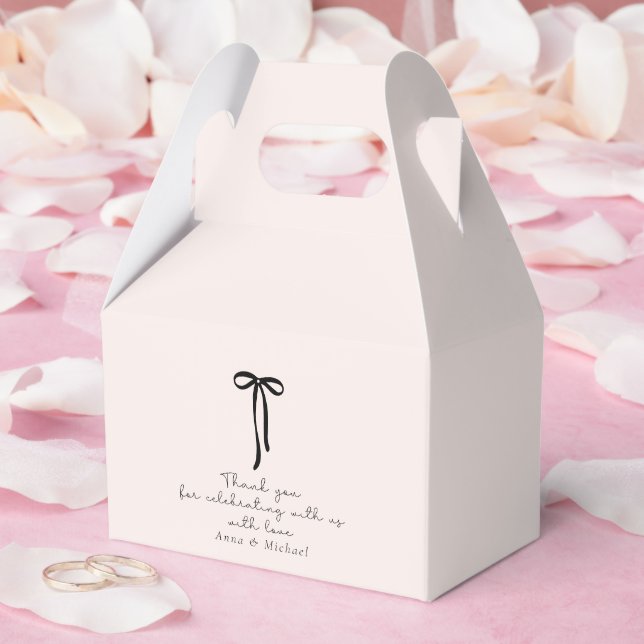 Caixinha De Lembrancinhas elegante cor-de-rosa (Casamento)
