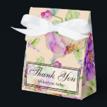 Caixinha De Lembrancinhas Elegante cor-de-rosa púrpura floral Obrigado<br><div class="desc">Essa caixa de favor rosa romântica Obrigado é perfeita para qualquer casamento formal, botânico, floral, romântico, ao ar livre, rústico, vintage, boho ou jardim. É uma excelente escolha para qualquer evento de primavera, verão ou outono. Perfeito para eventos de primavera, verão, inverno ou outono. Para começar a alterar nomes e...</div>