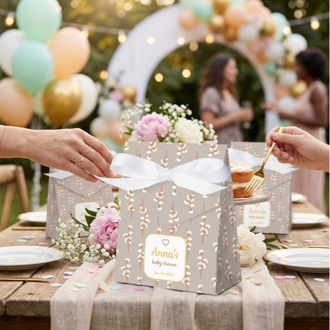 Caixinha De Lembrancinhas Elegante Cotton Floral Chá de fraldas (Criador carregado)