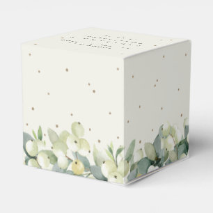 Caixinha De Lembrancinhas Elegante Cream Snowberry+Eucalyptus Chá de panela