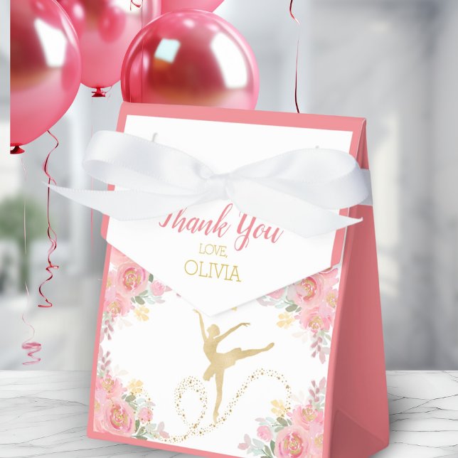 Caixinha De Lembrancinhas Elegante Dancer | Balé Rosa Personalizado Obrigado (Elegant Dancer | Pink Ballet Custom Thank You Favor Boxes)