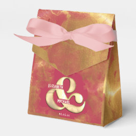 Caixinha De Lembrancinhas Elegante Dourado Ousado Rosa Magenta Casamento Per