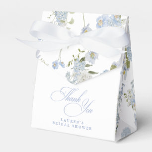 Caixinha De Lembrancinhas Elegante Dusty Blue Floral Chá de panela Obrigado