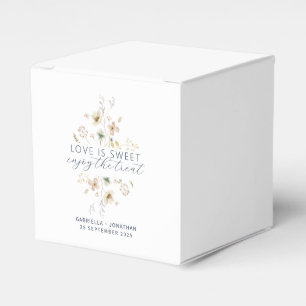 Caixinha De Lembrancinhas Elegante Floral Aquarela Amor é Doce Casamento