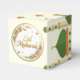 Caixinha De Lembrancinhas Elegante Floral Eid Mubarak Mesquita Dourada