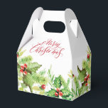 Caixinha De Lembrancinhas Elegante Holly Berry Feliz Feriado de Natal<br><div class="desc">Elegante Poinsettia Vermelha Feliz Caixa de Feriados de Natal. Para mais personalização,  clique no link "personalizar mais" e use nossa ferramenta design para modificar esse modelo. Se precisar de ajuda ou itens correspondentes,  entre em contato comigo.</div>