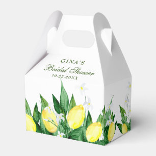 Caixinha De Lembrancinhas Elegante Lemon Greenery Blossom Chá de panela