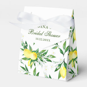Caixinha De Lembrancinhas Elegante Lemon Greenery Blossom Chá de panela