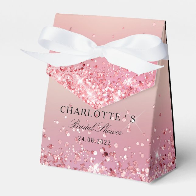 Caixinha De Lembrancinhas Elegante Modern Glitter Chá de panela Geschenkscha (Frente)