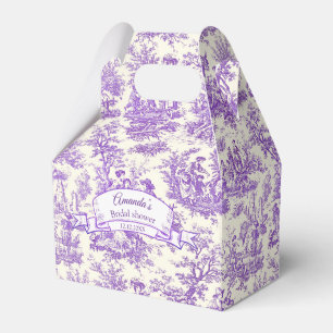 Caixinha De Lembrancinhas Elegante monograma vintage roxo toile de jouy