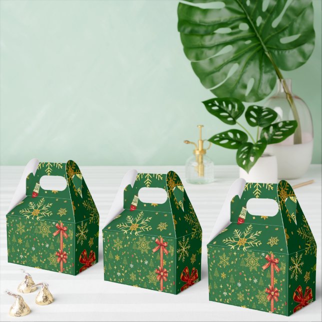 Caixinha De Lembrancinhas Elegante Natal Verde V2 (Múltiplo)