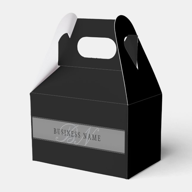 Caixinha De Lembrancinhas Elegante Nome Comercial de Rótulo/Texto Editável (Frente)