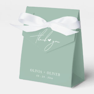 Caixinha De Lembrancinhas Elegante obrigado verde do sábio, casamento