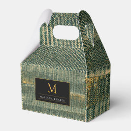 Caixinha De Lembrancinhas Elegante Pincel Verde com dourado e preto