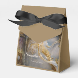 Caixinha De Lembrancinhas Elegante Porta Dourada Celestial, Texto Dourado