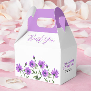Caixinha De Lembrancinhas Elegante Purple Xeranthemum Floral Obrigado