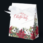 Caixinha De Lembrancinhas Elegante Red Poinsettia Feliz Feriado de Natal<br><div class="desc">Elegante Poinsettia Vermelha Feliz Caixa de Feriados de Natal. Para mais personalização,  clique no link "personalizar mais" e use nossa ferramenta design para modificar esse modelo. Se precisar de ajuda ou itens correspondentes,  entre em contato comigo.</div>