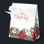 Caixinha De Lembrancinhas Elegante Red Poinsettia Feliz Feriado de Natal<br><div class="desc">Elegante Poinsettia Vermelha Feliz Caixa de Feriados de Natal. Para mais personalização,  clique no link "personalizar mais" e use nossa ferramenta design para modificar esse modelo. Se precisar de ajuda ou itens correspondentes,  entre em contato comigo.</div>