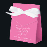 Caixinha De Lembrancinhas Elegante Rosa Quente Tendência Script Personalizad<br><div class="desc">Caixa de Favor Elegante Rosa Quente Tendência Script Personalizado Obrigado</div>