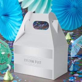 Caixinha De Lembrancinhas Elegante Roteiro de Monograma Editável | Cinza