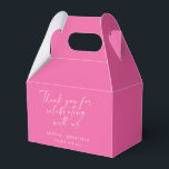 Caixinha De Lembrancinhas Elegante Script Moderno Personalizado Obrigado Ros<br><div class="desc">Caixa de Favor Personalizada Elegante Script Moderno Obrigado em Rosa Quente</div>