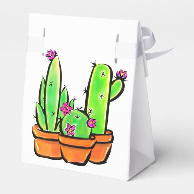 Caixinha De Lembrancinhas Elegante sudoeste de cactus cactos suculentos (Verso)