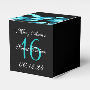 Caixinha De Lembrancinhas Elegante Sweet 16 Birthday Hollywood Glam Turquois